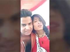 Indian college girl outdoor kissing