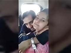 Indian new married bhabhi kissing in car