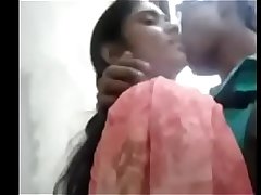 Indian desi school girl after exam outdoor kissing